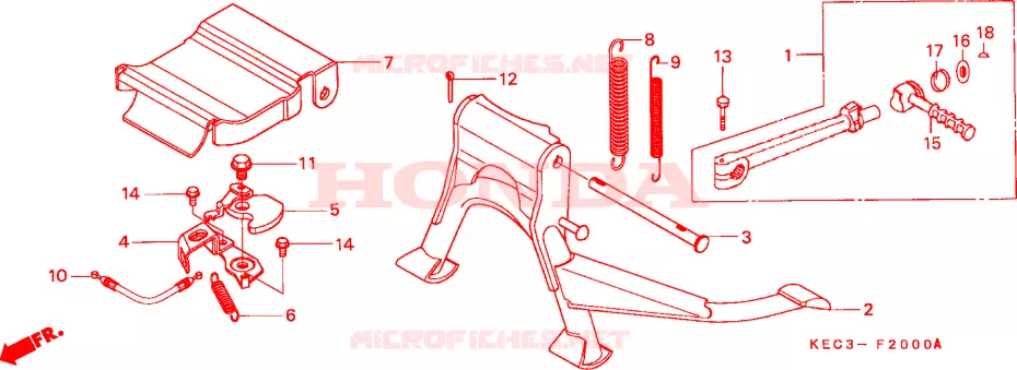 BEQUILLE Honda SCOOTER 100 SH 2000  SH100Y