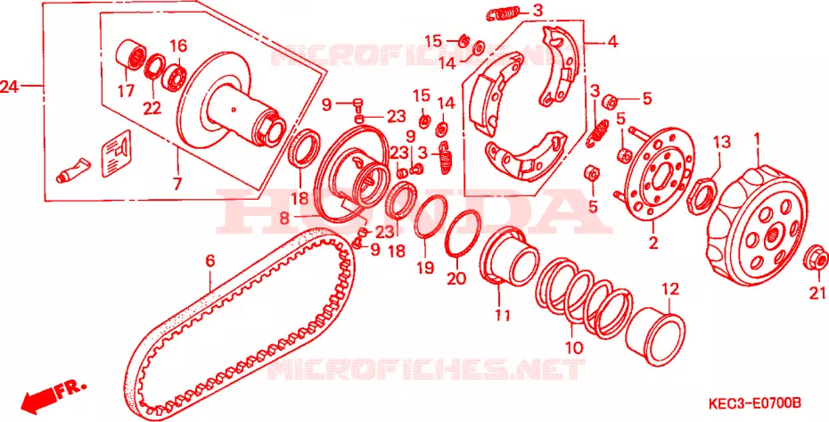 EMBRAYAGE Honda SCOOTER 100 SCOOPY 2000  SH100Y-SP