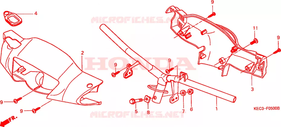 GUIDON - CARENAGE Honda SCOOTER 100 SCOOPY 1996  SH100T