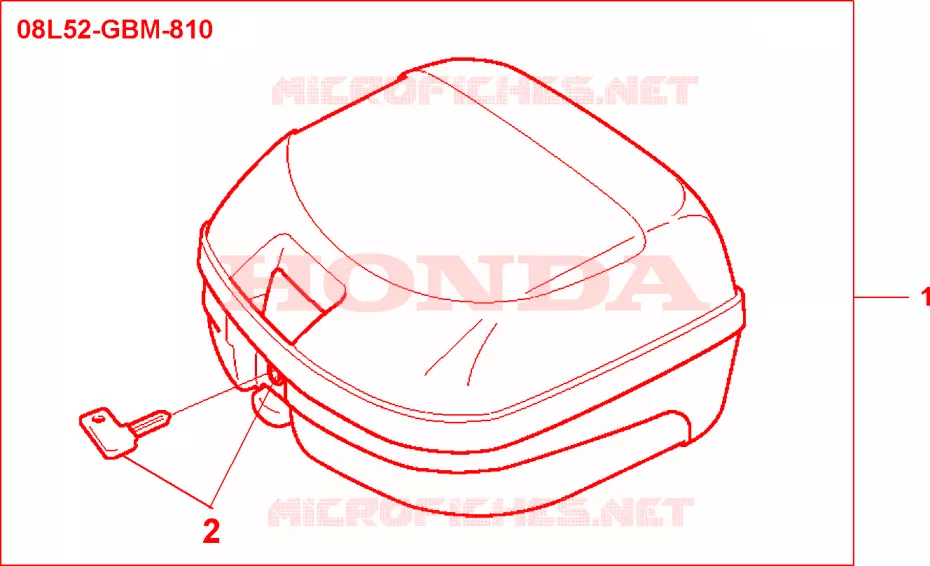 TOP CASE SANS PLATINE Honda SCOOTER 100 SCOOPY 1999  SH100X