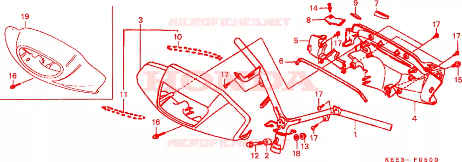 GUIDON - CARENAGE Honda SCOOTER 100 BALI 1998  SJ100W