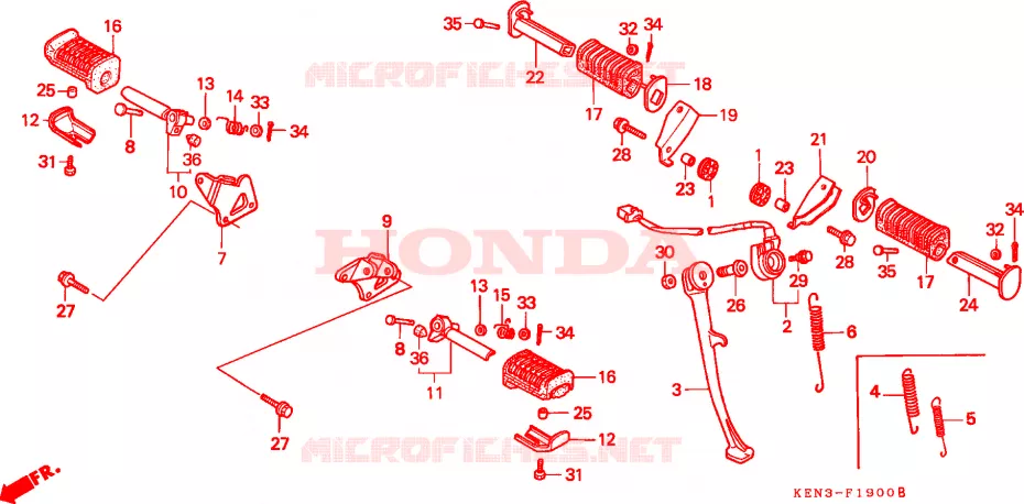 REPOSE PIED Honda MOTO 250 REBEL 2002  CMX250C2