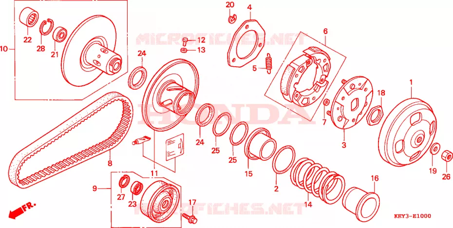 EMBRAYAGE Honda SCOOTER 150 PANTHEON 2002  FES1502