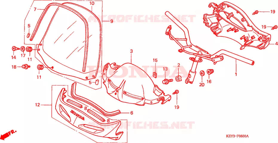 GUIDON - CARENAGE Honda SCOOTER 125 PANTHEON 1999  FES125W