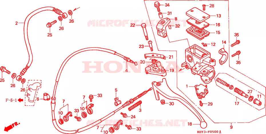 MAITRE-CYLINDRE DE FREIN ARRIERE Honda SCOOTER 150 PANTHEON 2000  FES150Y