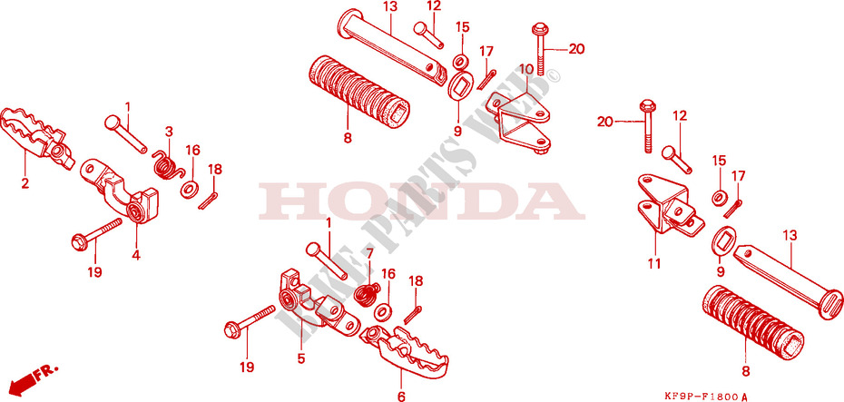 REPOSE PIED pour Honda XLS 185 de 1993