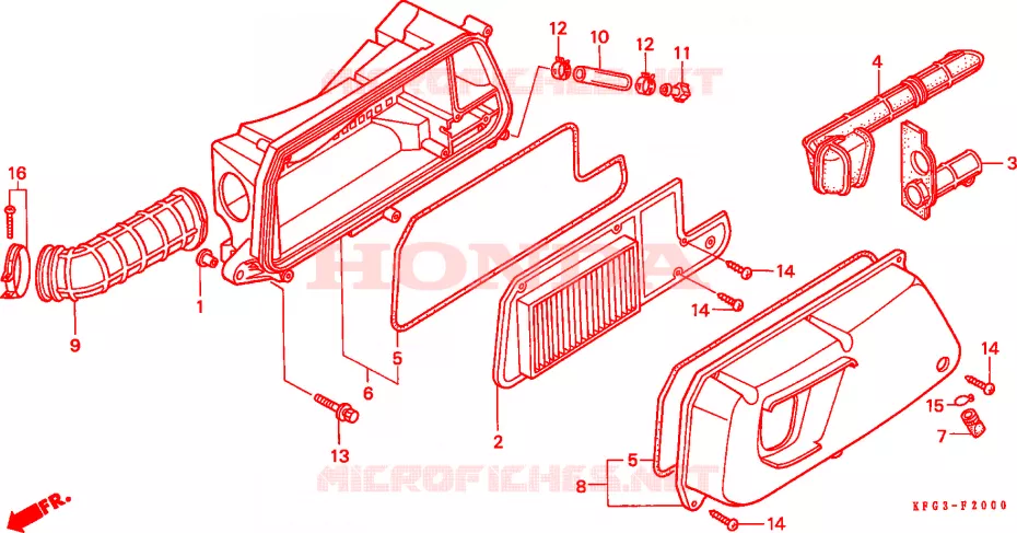 FILTRE A AIR Honda SCOOTER 250 FORSIGHT 1998  FES250W