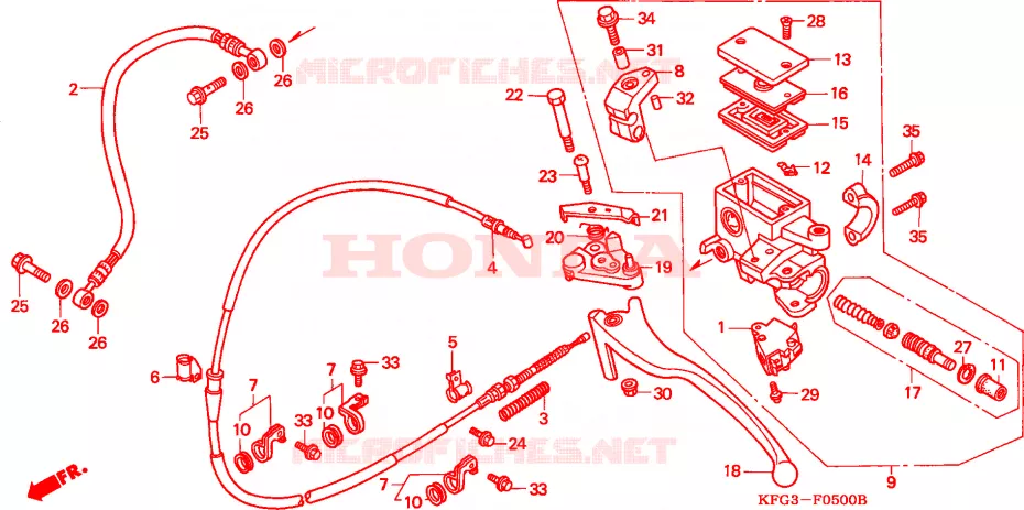 MAITRE-CYLINDRE DE FREIN ARRIERE Honda SCOOTER 250 FORSIGHT 1998  FES250W