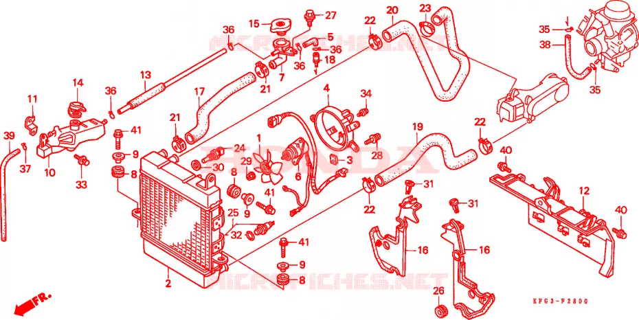 RADIATEUR Honda SCOOTER 250 FORSIGHT 1998  FES250W