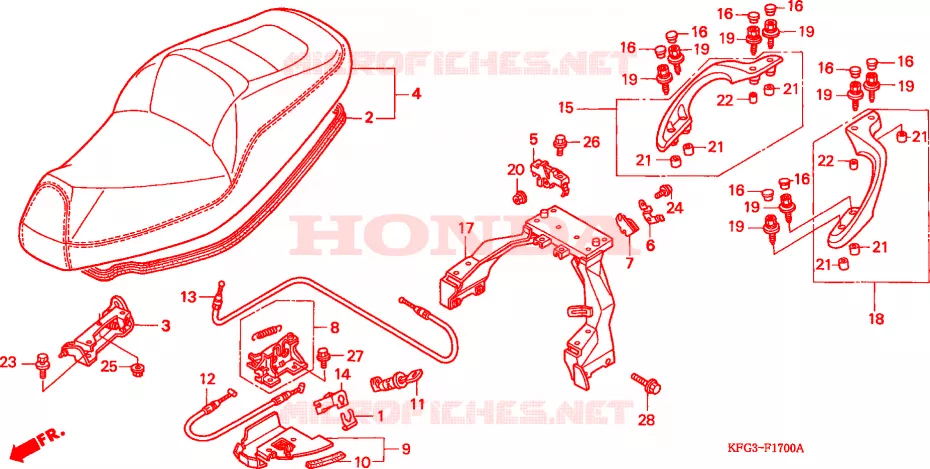 SELLE Honda SCOOTER 250 FORSIGHT 1998  FES250W