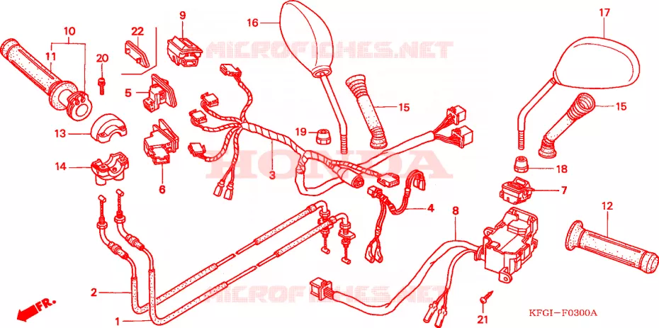 COMMODO - LEVIER - CABLE Honda SCOOTER 250 FORSIGHT 2000  FES250Y