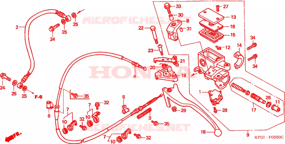 MAITRE-CYLINDRE DE FREIN ARRIERE Honda SCOOTER 250 FORSIGHT 2001  FES2501