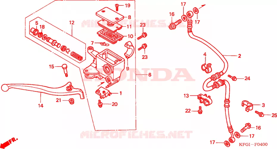 MAITRE CYLINDRE DE FREIN AVANT Honda SCOOTER 250 FORSIGHT 2000  FES250Y