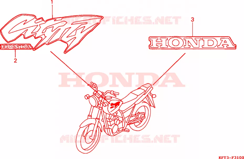 AUTOCOLLANTS Honda MOTO 125 CLR 1998  CLR125W