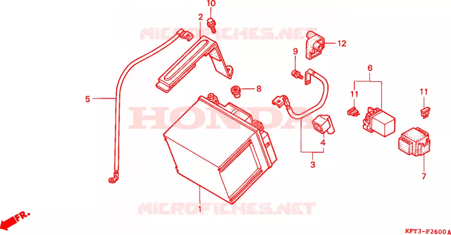 BATTERIE Honda MOTO 125 CLR 1998  CLR125W