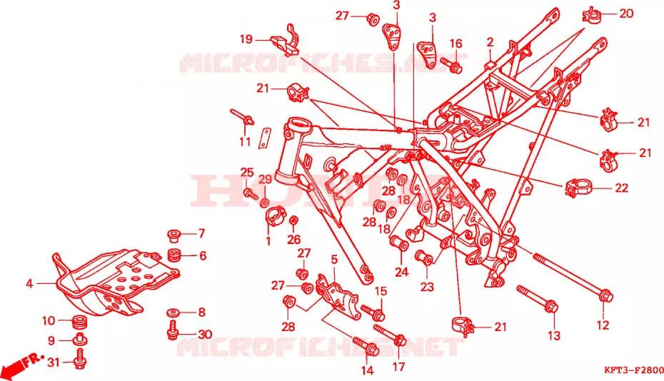CADRE Honda MOTO 125 CLR 1998  CLR125W