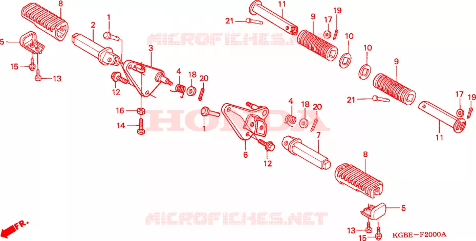 REPOSE PIED Honda MOTO 125 SHADOW 2002  VT125C1