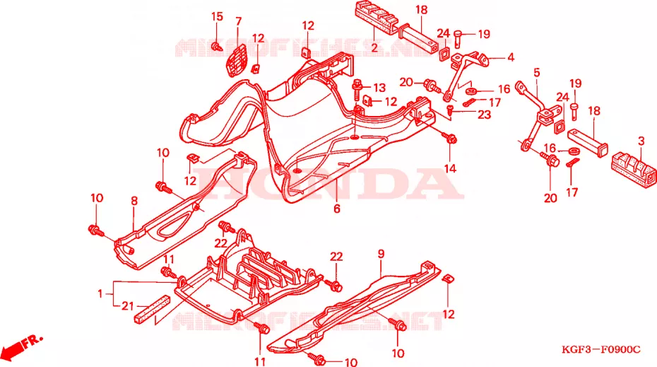 PLANCHER - REPOSE PIED Honda SCOOTER 150 AROBASE 2003  NES1503