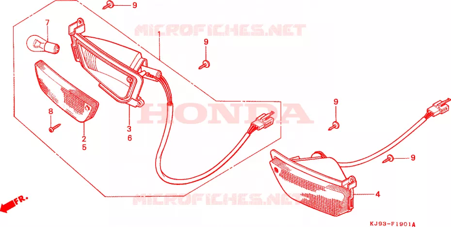 CLIGNOTANT(CH125J/L/M/N/P/R) Honda SCOOTER 125 SPACY 1988  CH125J