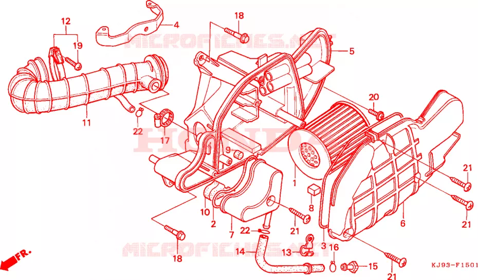 FILTRE A AIR (CH125J/L/M/N/P/R) Honda SCOOTER 125 SPACY 1993  CH125P