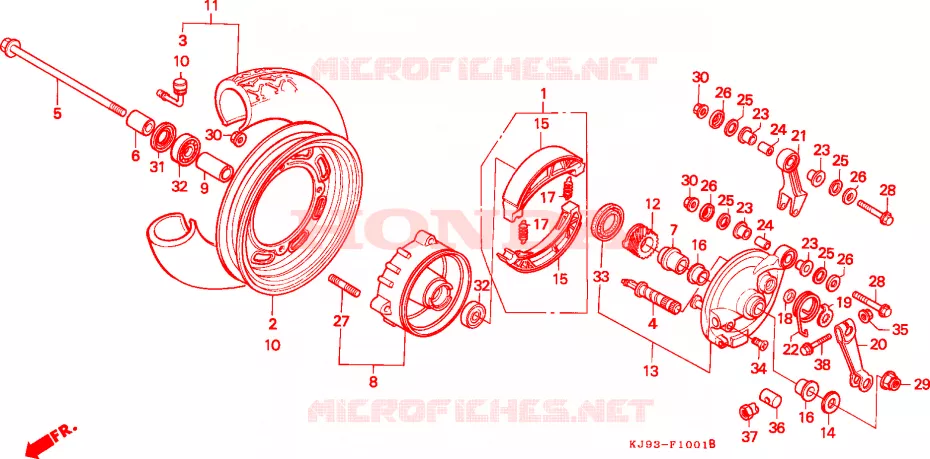ROUE AVANT (CH125J/L/M/N/P/R) Honda SCOOTER 125 SPACY 1994  CH125R