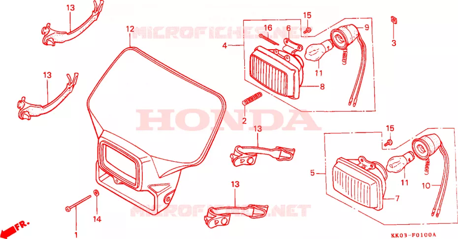 PHARE Honda MOTO 200 XR 1991  XR200RM