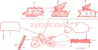 AUTOCOLLANTS (XR250RJ/RK/RL/RM) pour Honda XR 250 visière bleue de 1990