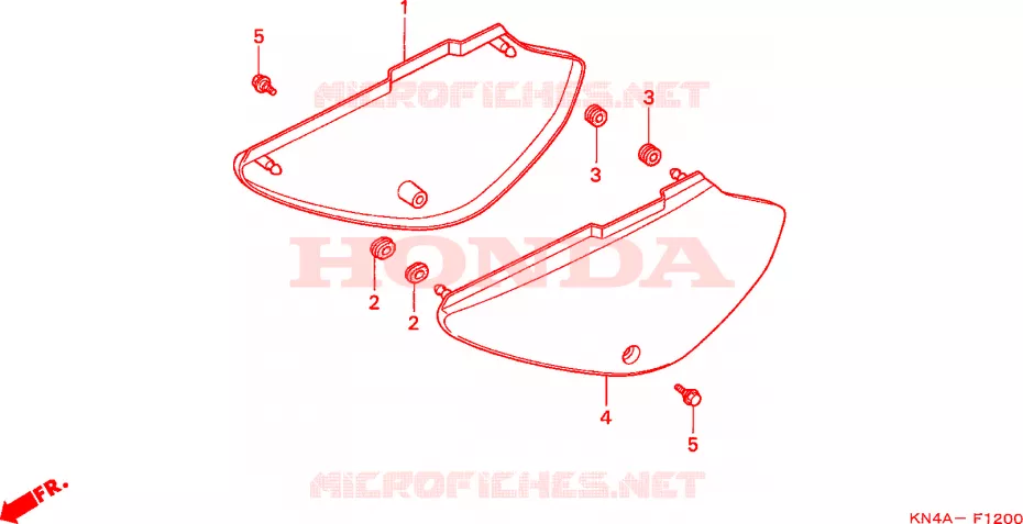 COUVERCLES LATERAUX Honda MOTO 100 XR 2003  XR100R3