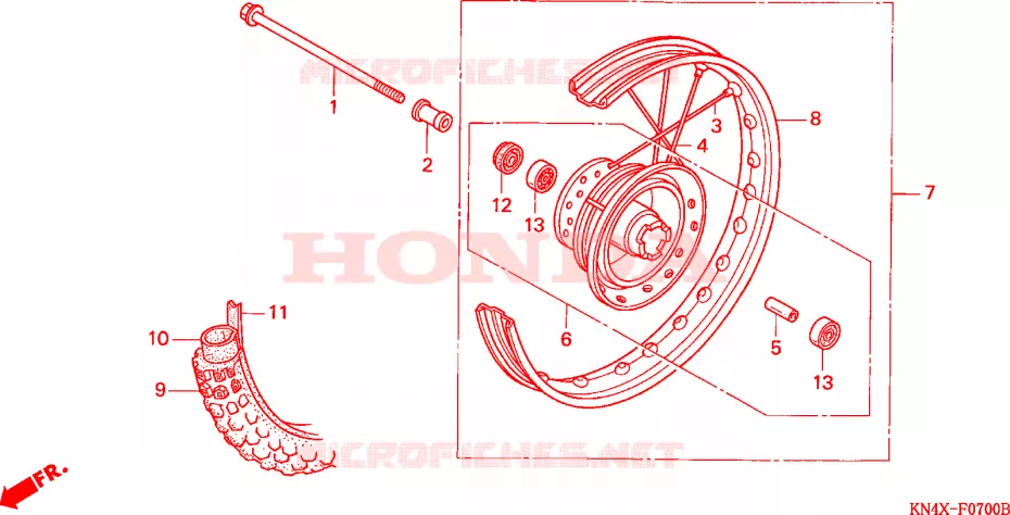 ROUE AVANT Honda MOTO 100 XR 2002  XR100R2