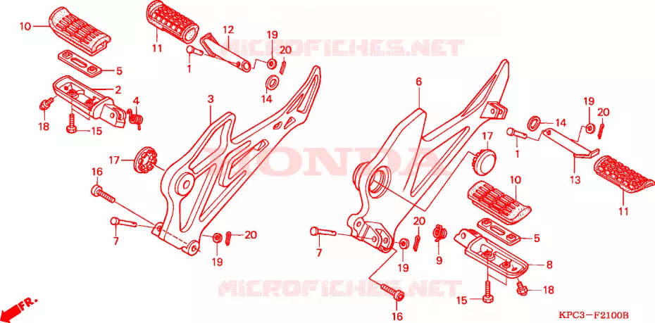 REPOSE PIED Honda MOTO 125 VARADERO 2004  XL125V4