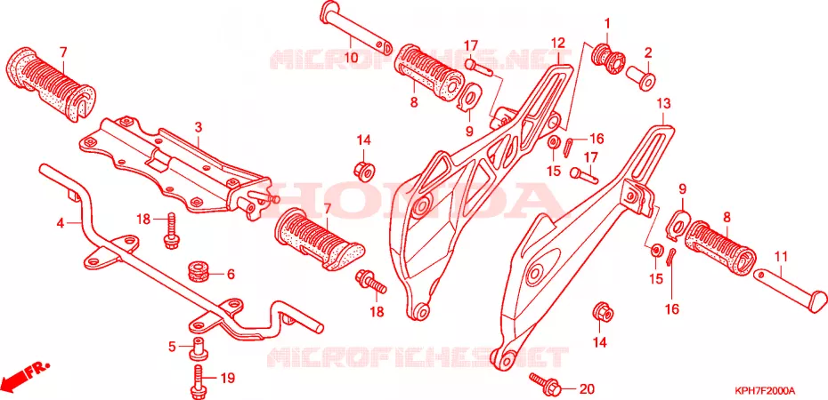 REPOSE PIED Honda SCOOTER 125 INNOVA 2003  ANF1253