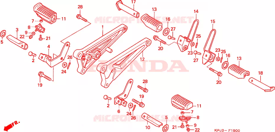 REPOSE PIED Honda MOTO 250 CB 2001  CB2501