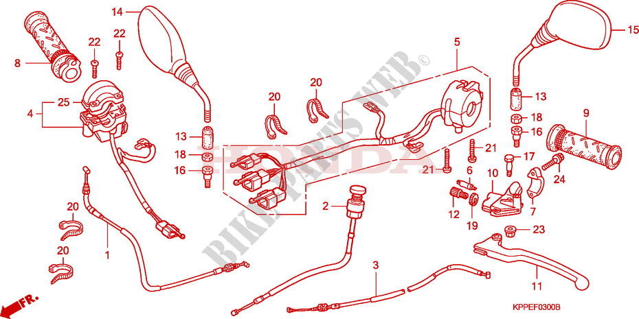 LEVIER DE GUIDON/COMMUTATEUR/CABLE(CBR125R/RS/RW5/RW6/RW8) pour Honda CBR 125 de 2004