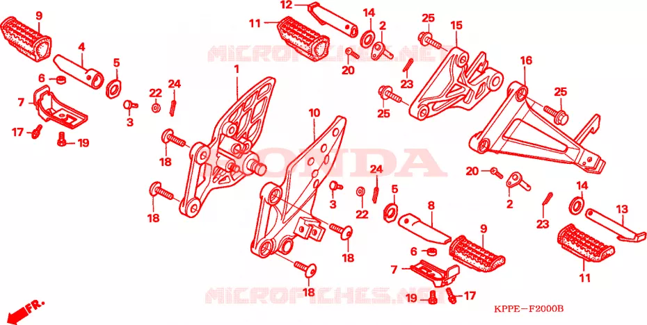 REPOSE PIED Honda MOTO 125 CBR 2006  CBR125RW6