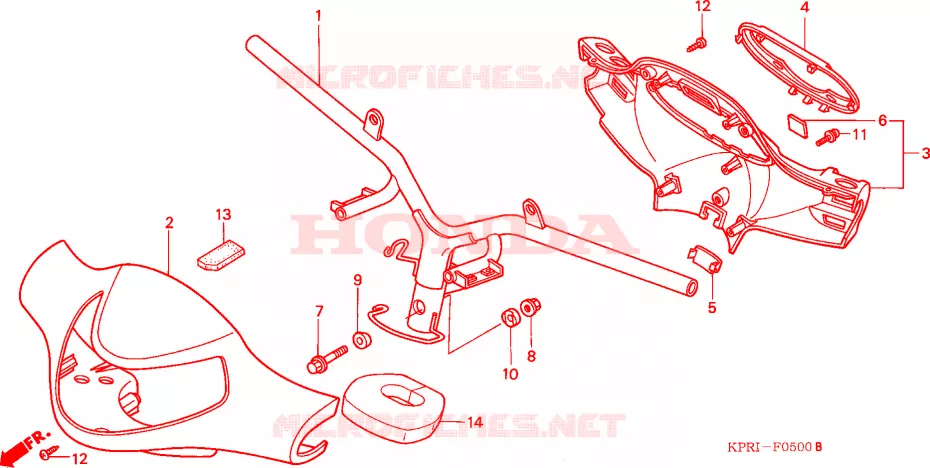 GUIDON - CARENAGE Honda SCOOTER 150 SH 2003  SH1503