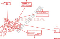 ETIQUETTE DE PRECAUTIONS pour Honda CRF 230 F de 2011
