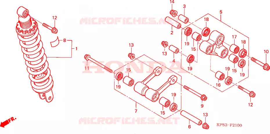AMORTISSEUR ARRIERE Honda MOTO 230 CRF 2009  CRF230F9