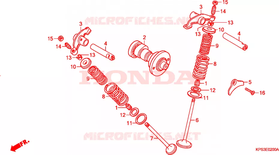 ARBRE A CAMES - SOUPAPE Honda MOTO 230 CRF 2004  CRF230F4
