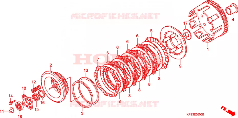 EMBRAYAGE Honda MOTO 230 CRF 2007  CRF230F7