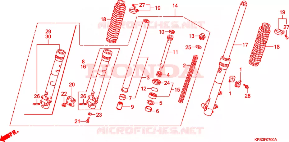 FOURCHE Honda MOTO 230 CRF 2004  CRF230F4