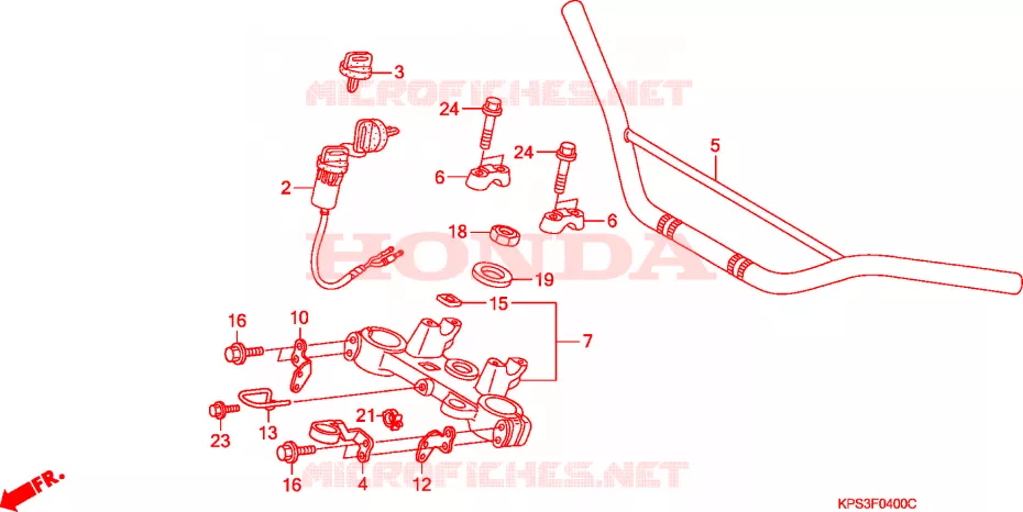 GUIDON - TE DE FOURCHE Honda MOTO 230 CRF 2010  CRF230F9