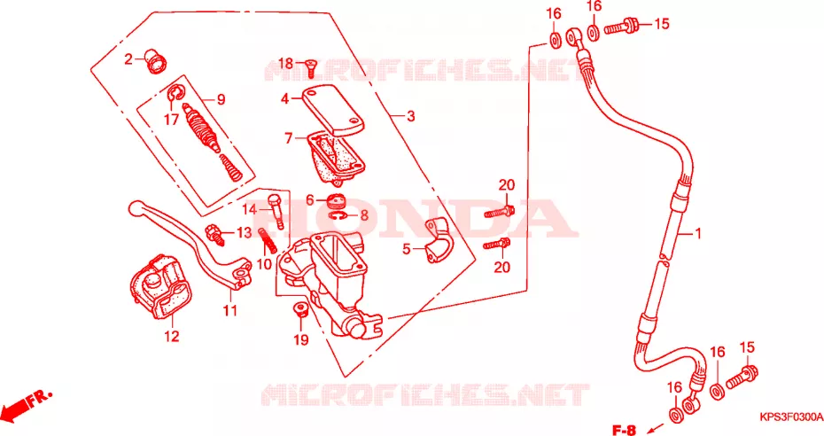 MAITRE CYLINDRE DE FREIN AVANT Honda MOTO 230 CRF 2009  CRF230F9
