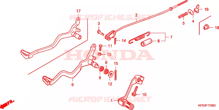 PEDALE Honda MOTO 230 CRF 2005  CRF230F5