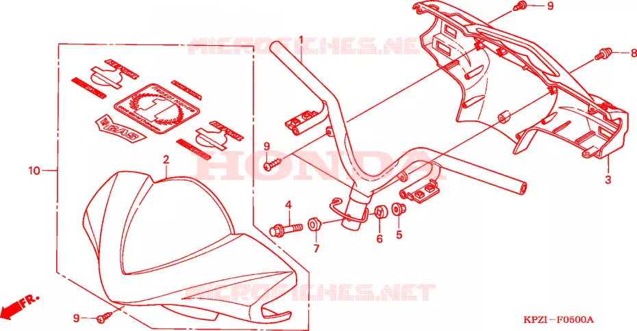 GUIDON - CARENAGE Honda SCOOTER 150 DYLAN 2004  SES1504