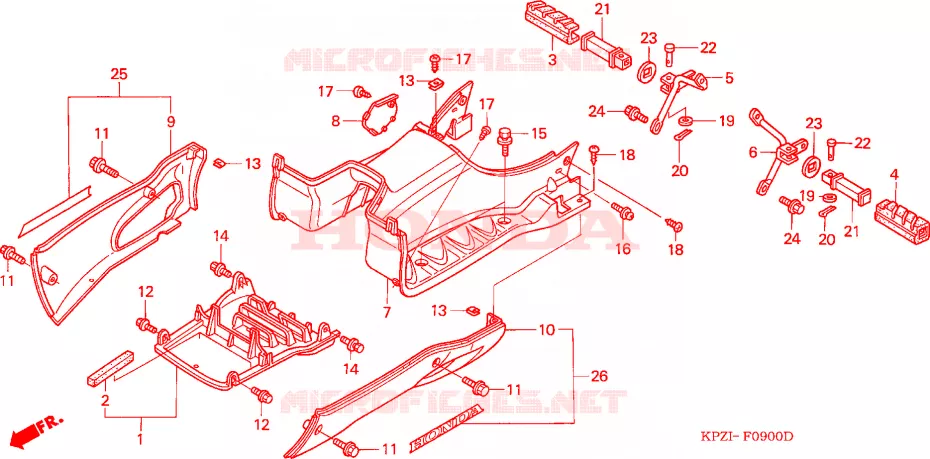 PLANCHER - REPOSE PIED Honda SCOOTER 150 DYLAN 2004  SES1504
