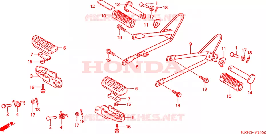 REPOSE PIED Honda MOTO 125 XR 2004  XR125L4