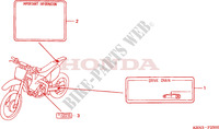 ETIQUETTE DE PRECAUTIONS pour Honda CRF 250 R de 2005