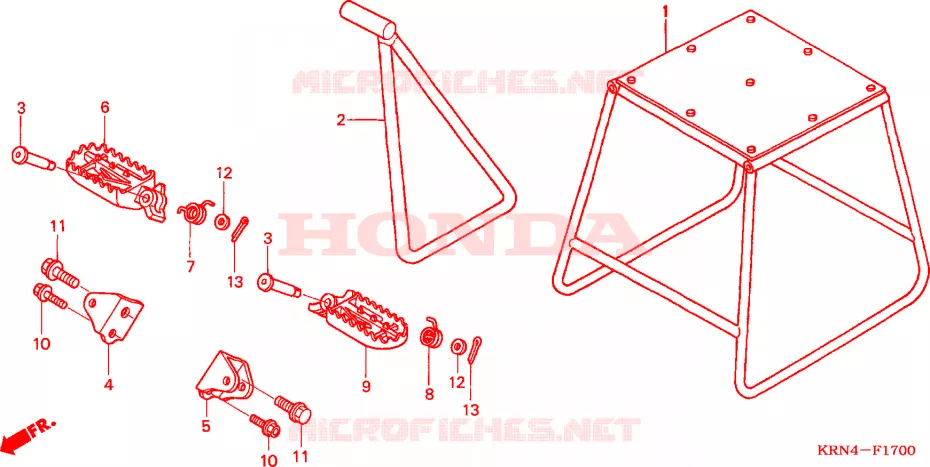BEQUILLE - REPOSE PIEDS Honda MOTO 250 CRF 2005  CRF250R5