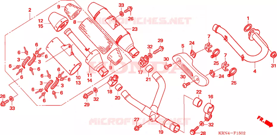 SILENCIEUX D'ECHAPPEMENT  Honda MOTO 250 CRF 2006  CRF250R6