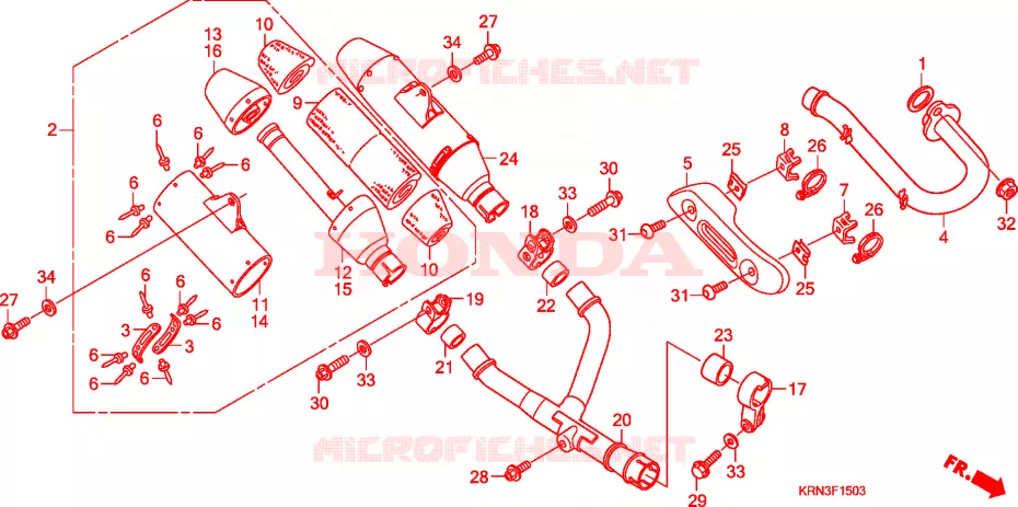 SILENCIEUX D'ECHAPPEMENT  Honda MOTO 250 CRF 2009  CRF250R9